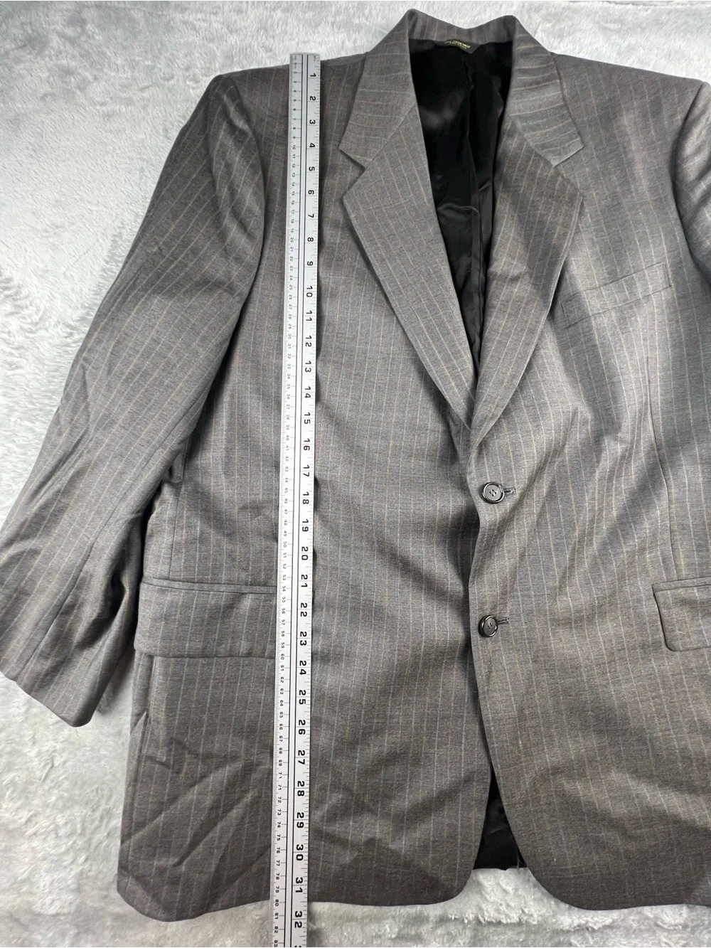 Ermenegildo Zegna Cloth 2 Piece Pinstripe Suit Wool Silk Men’s Size 50 Gray